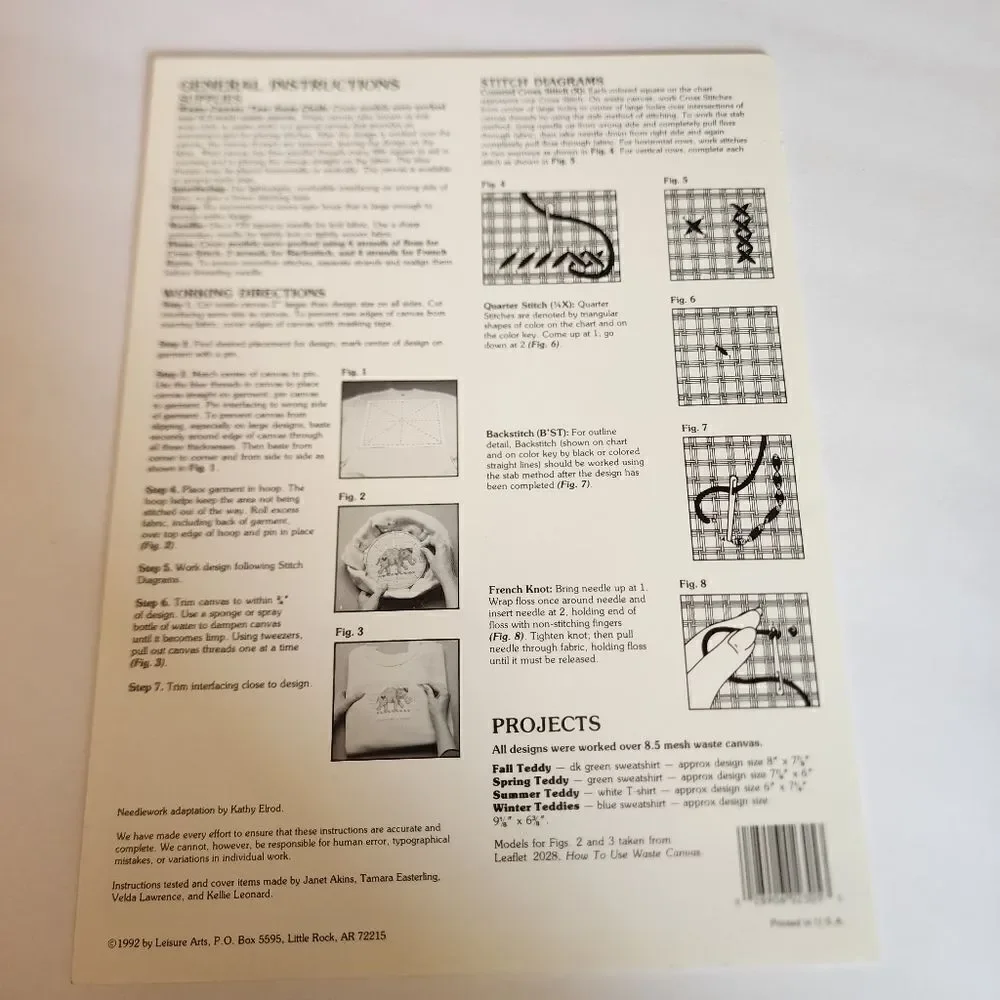 Leisure Arts Teddies Year Round Crossstitch Leaflet